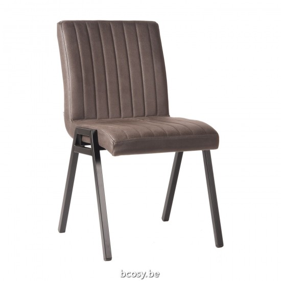 LABEL51 Eetkamerstoel Matz - Antraciet - Microfiber.