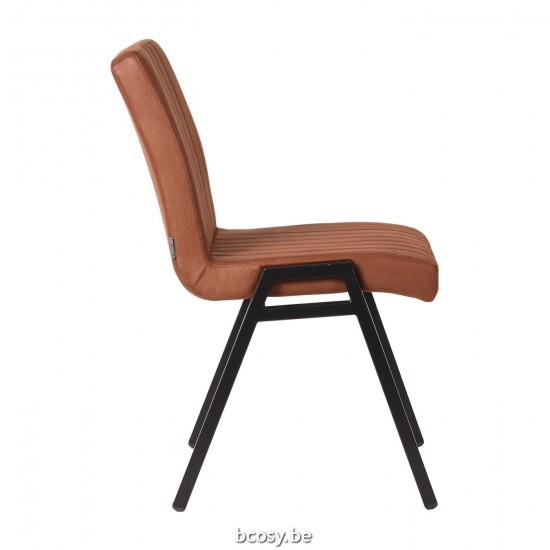 LABEL 51 Eetkamerstoel Matz Cognac Microfiber.