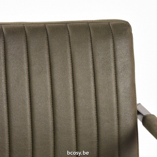 LABEL51 Esstischstuhl Milo Armee grün Mikrofaser.