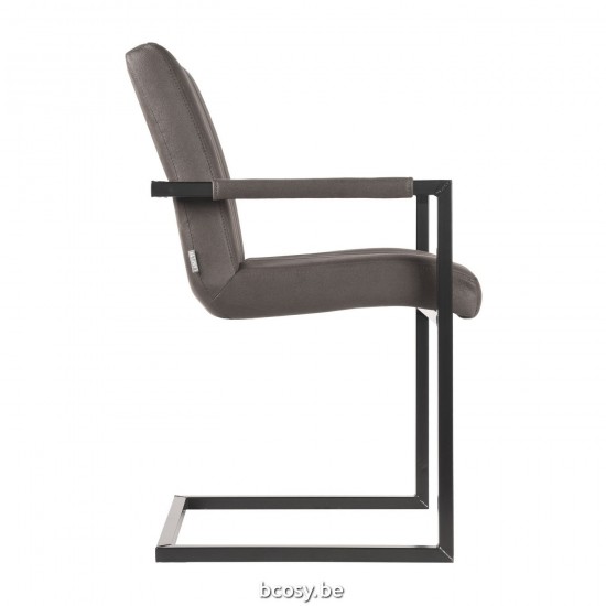 LABEL 51 Eetkamerstoel Milo Antraciet Microfiber.