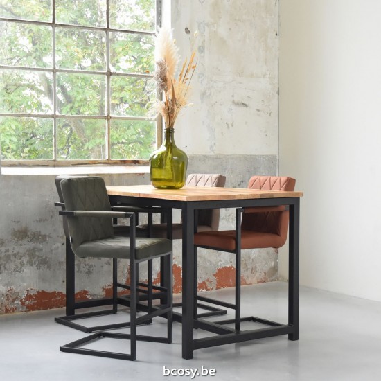 LABEL51 Bar stool Denmark Army green Microfiber Zithoogte 65.