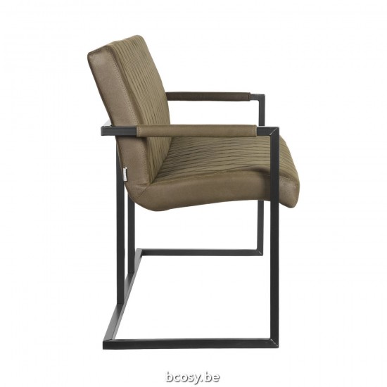 LABEL 51 Eetkamerbank Denmark Army green Microfiber 155 cm.