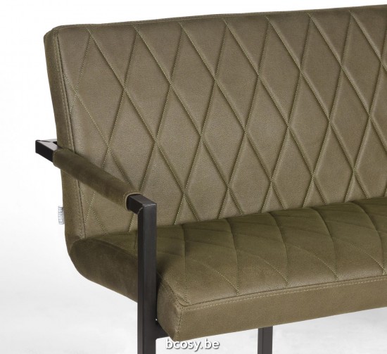 LABEL51 Banc de salle à manger 155 cm Denmark Vert militaire Microfibre.