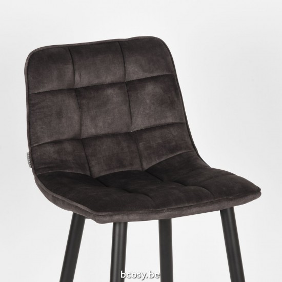 LABEL51 Tabouret Hauteur d'assise 65 Jelt Anthracite Velours.