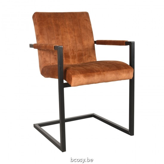 LABEL51 Eetkamerstoel Milo - Oker - Velours.