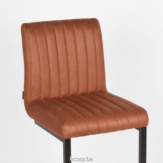 LABEL51 Tabouret Hauteur d'assise 65 Milo Cognac Microfibre.