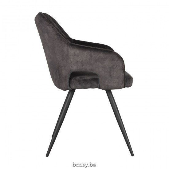 LABEL 51 Eetkamerstoel Noud Antraciet Velours.