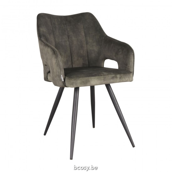 LABEL51 Eetkamerstoel Noud - Hunter - Velours.