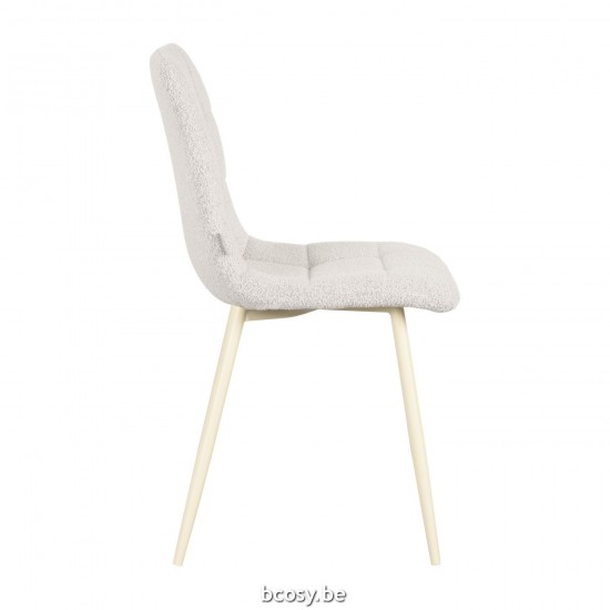 LABEL 51 Eetkamerstoel Nino Wit Boucle.