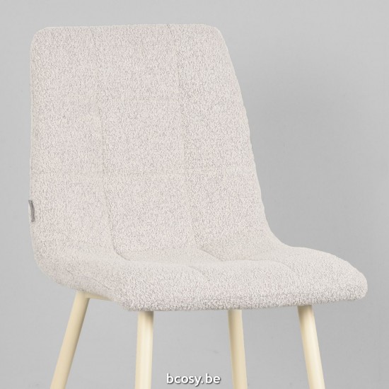 LABEL51 Chaise à manger Nino Blanc Boucle.