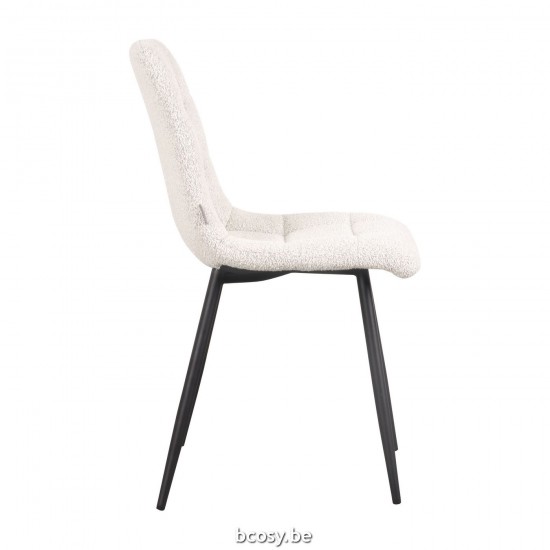 LABEL 51 Eetkamerstoel Juul Wit Boucle.