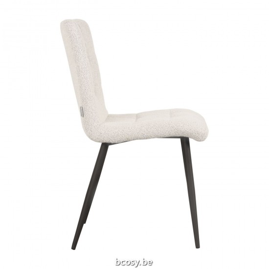 LABEL 51 Eetkamerstoel Sam Wit Boucle.