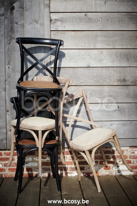 Lifestyle94 Home collection CROSS CHAIR OLD BLACK