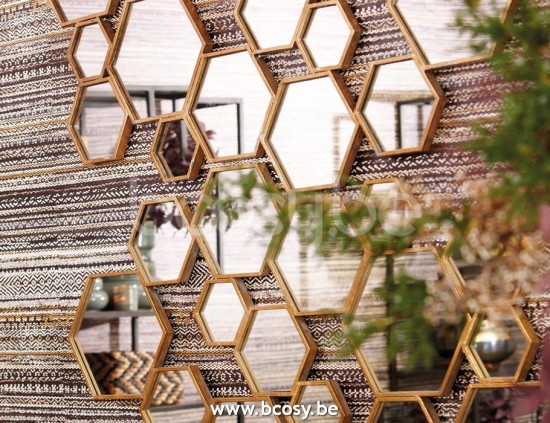 Lifestyle94 Home collection DIVIDED MIRROR HEXAGON L
