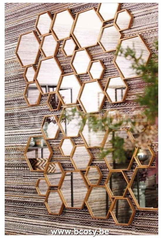 Lifestyle MIROIR HEXAGONAL DIVIDED L 82x2x130 cm