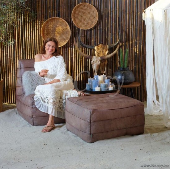 Lifestyle94 Home collection MILWAUKEE LOUNGE POUF GREY