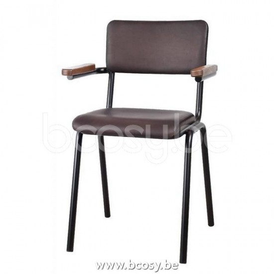 Lifestyle94 SCHOOLCHAIR WITH ARMS GUN METAL B53xD43xH81 Lifestyle 126140 Lifestyle94 126140 LFS 126140