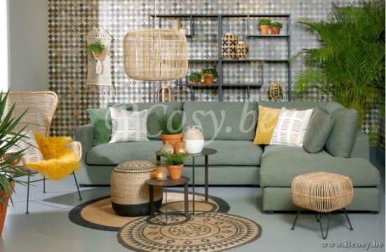 Lifestyle CANAPÉ DE SALON À DROITE NAPELS LAVABO OLIVE 13 B331/H92/D226