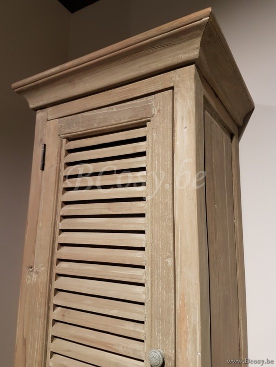 Landelijke Stijl Badkamer Kolomkast Met Louvre Deur