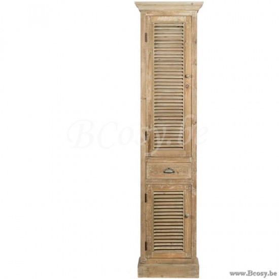 Landelijke Stijl Badkamer Kolomkast Met Louvre Deur