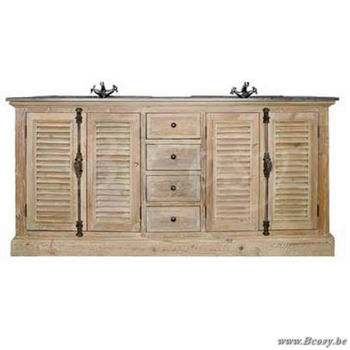 Kabinet oude pijnboom olijf met steen en 2 gootstenen