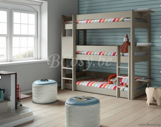 MathyByBols Mathy By Bols Dominique 196 Kids Children'S Triple Bunk Bed Inseparable 80