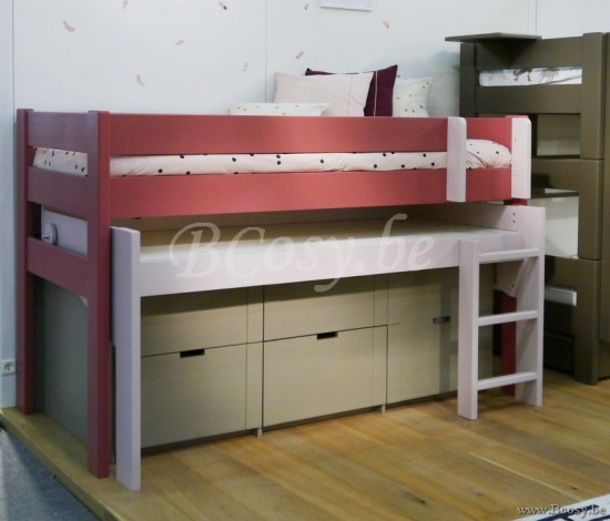 MathyByBols Mathy By Bols Dominique Rechts Rol Kinderbureau Verhoogd Bed 127 90