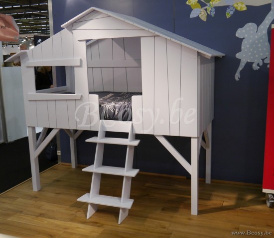 MathyByBols Mathy By Bols Kinderbed Huis Boomhutbed Cabane Enkel Verhoogd Bed Mdf + Grenen