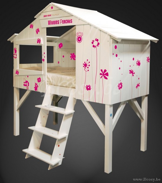 MathyByBols Mathy By Bols Kids Children'S Treehouse Single Cabin High Sleeper Bed In Natural Pine And Mdf