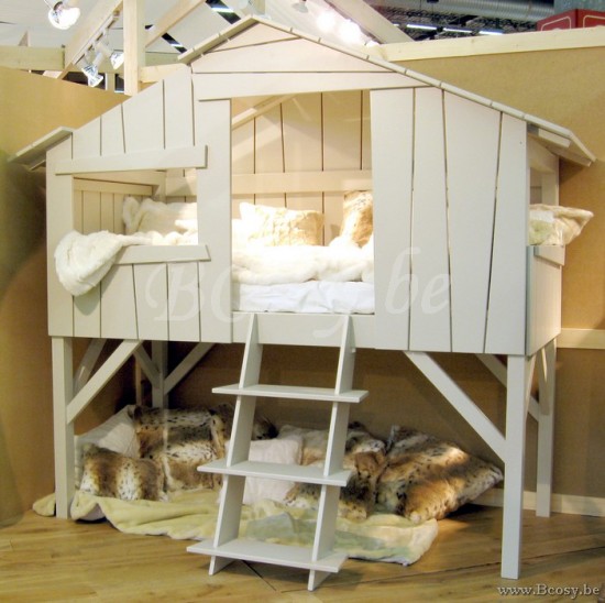 MathyByBols Mathy By Bols Huettenhochbett LIT CABANE aus Tannenholz Kieferholz mit MDF Etagehuettenbetten huettenhochbetten Baumhausbetten Baumhaeuser