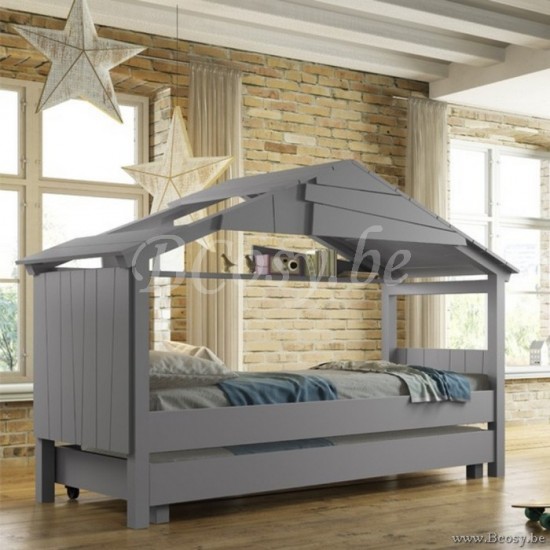 MathyByBols Mathy By Bols Kinderbed Huis Hutbed Cabane Star Boomhut Enkel Bed Mdf + Grenen 190
