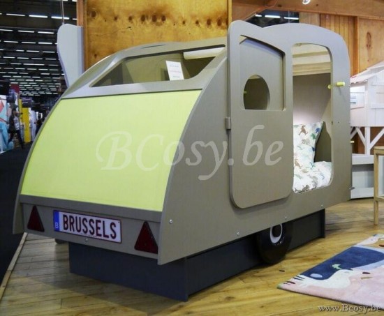 MathyByBols Mathy By Bols Kids Children'S Caravan Single Bed With Base But Without Nose Wheel And Box