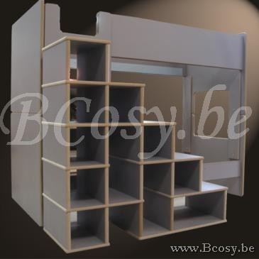 MathyByBols Mathy By Bols Escalier Pour Lit Enfant Superposé Ou Surélevé David 5 Casiers