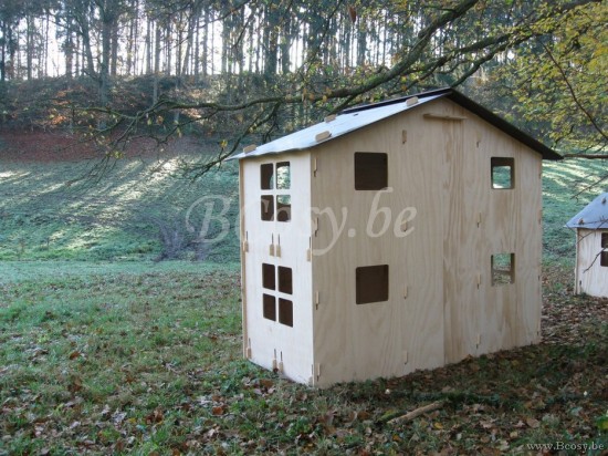 MathyByBols Mathy By Bols Cabane Chalet En Bois Double Lola Blanc Pastel Lasuré 265X217 H