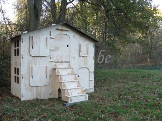 MathyByBols Mathy By Bols Cabane Chalet Dubbel Kinderspeelhuisje Met Verdieping Luiken