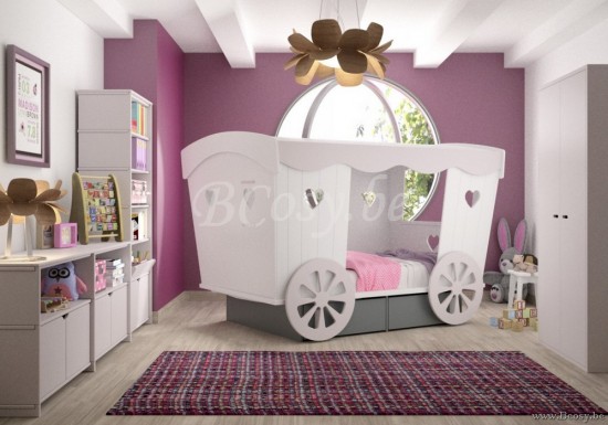 MathyByBols Mathy By Bols Roulotte Carriage Bed With Base And Storage Drawers 120