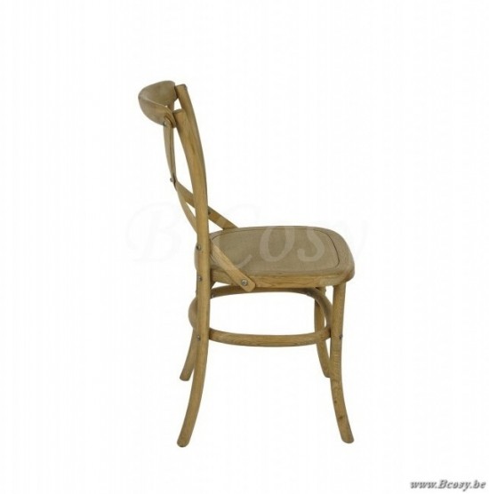 PR Interiors Landelijke Marseille eiken Stoel met Houten Zittingen kruis in weathered oak-eik PR-Rogiers-CHR/008/03