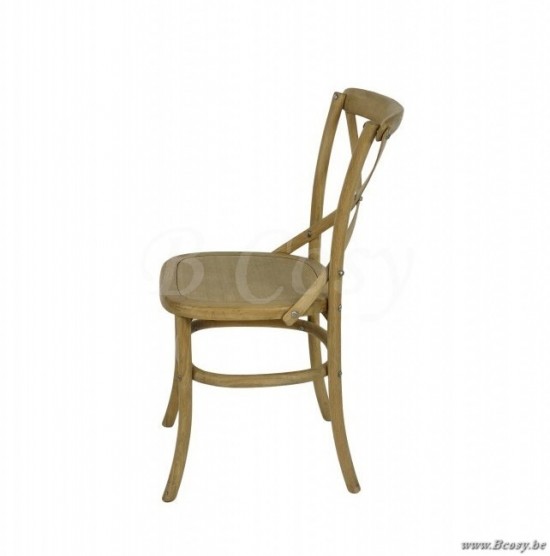 PR Interiors Landelijke Marseille eiken Stoel met Houten Zittingen kruis in weathered oak-eik PR-Rogiers-CHR/008/03