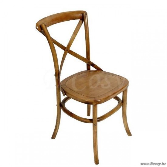 PR Interiors Landelijke Marseille eiken Stoel met Houten Zittingen kruis in weathered oak-eik PR-Rogiers-CHR/008/03