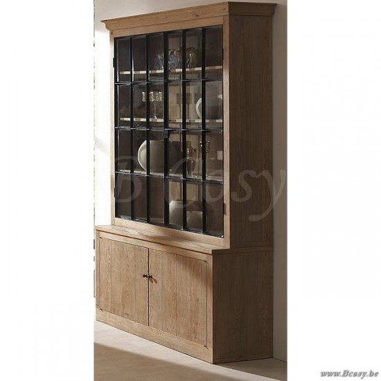 PR Interiors alice eiken kast met zwart stalen deuren-CRW/204/01