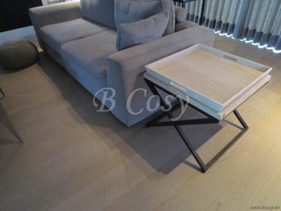 PR Interiors Landelijke Montevideo-Monteverdi Bijzettafel met plateau en zwartstalen kruis in White Brushed Oak 60 PR-Rogiers-CRW/387/20