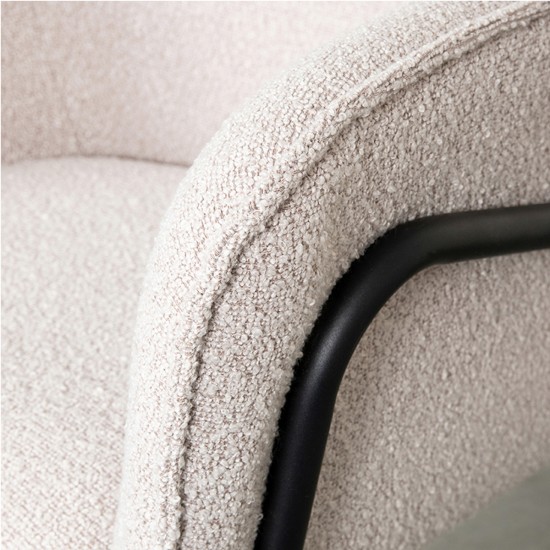 LABEL51 Chaise de salle à manger Dexter Naturel Boucle Zwart Metalen Frame.