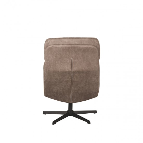 LABEL51 Fauteuil Alvar Taupe Micro Suede Incl. Hocker.