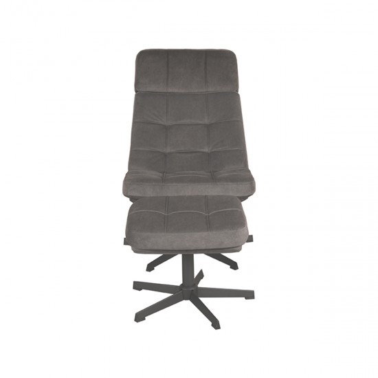 LABEL 51 Fauteuil Alvar Antraciet Cosmo Incl. Hocker.