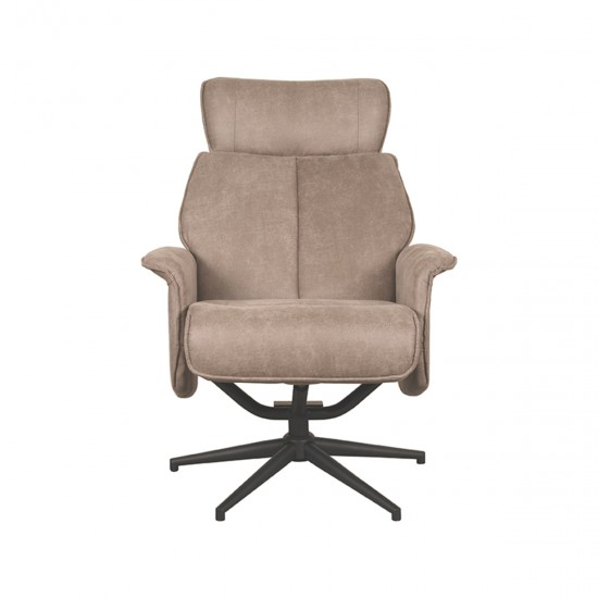 LABEL 51 Fauteuil Verdal Taupe Micro Suede Excl. Hocker.