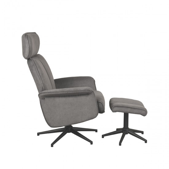 LABEL 51 Fauteuil Verdal Antraciet Cosmo Incl. Hocker.