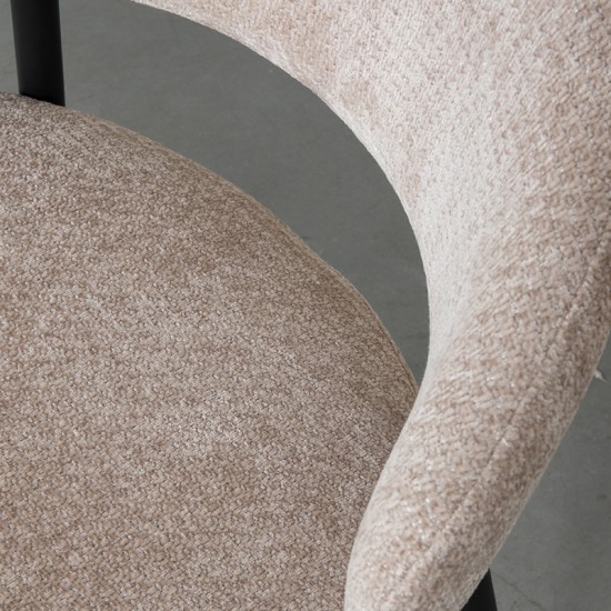 LABEL51 Chaise de salle à manger Bliss Clay Elite Zwart Metalen Frame.