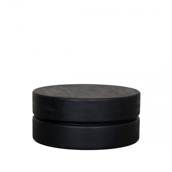 LABEL51 Salontafel Milly Zwart Mangohout 70 cm Rond.