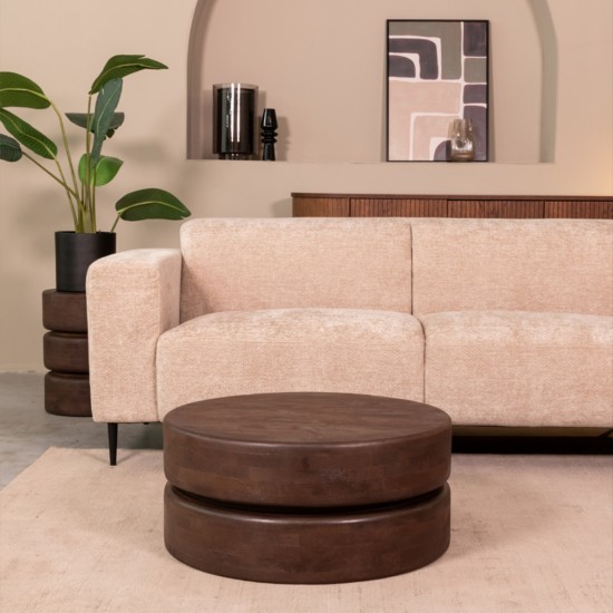 LABEL 51 Salontafel Milly Espresso Mangohout 70 cm Rond.
