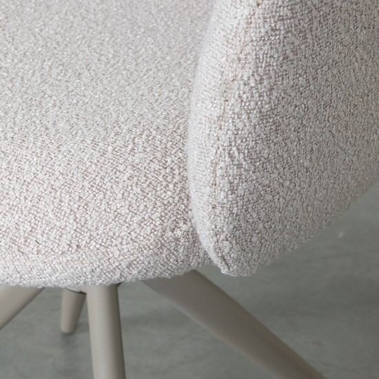 LABEL51 Chaise de salle à manger Kimball Naturel Boucle Taupe Metalen Frame.